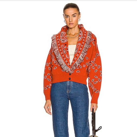 Alanui Bandana Fringed Jacquard Cardigan - Picture 11 of 12